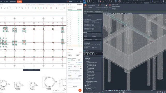 PDF to Revit: concrete and rebar LOD 350 model generated by ConstructAI