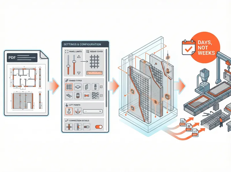 Structural drawings to casting-ready precast concrete BIM model transformation workflow